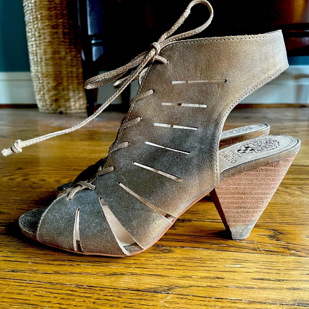 Vince Camuto peep toe booties, size 9.
